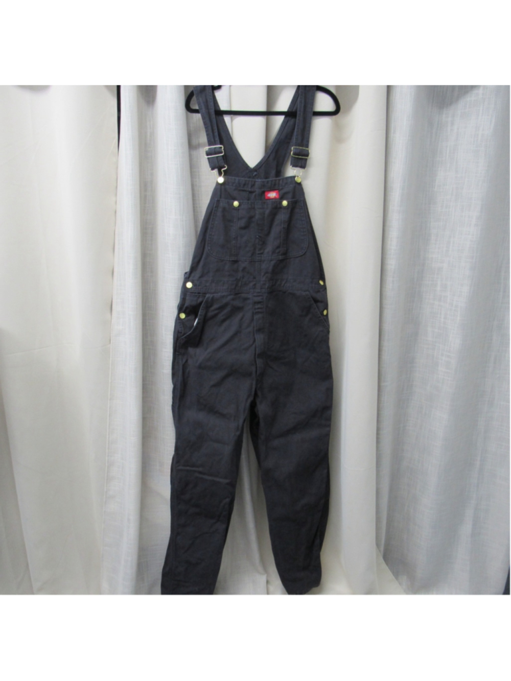Dickies Rinsed Black Denim Bib Overalls Men 34x32 Workwear Streetwear DB100RBK